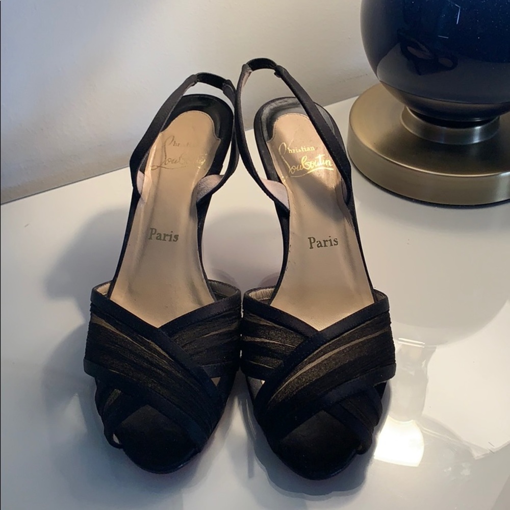 Authentic Christian Louboutin Black Slingbacks